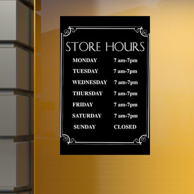 Business Hours Signs