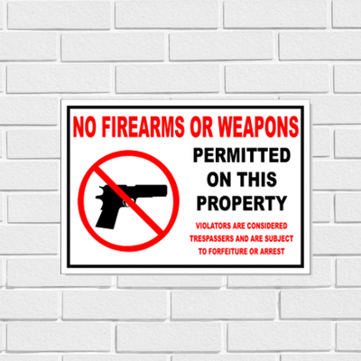 No Firearms Signs