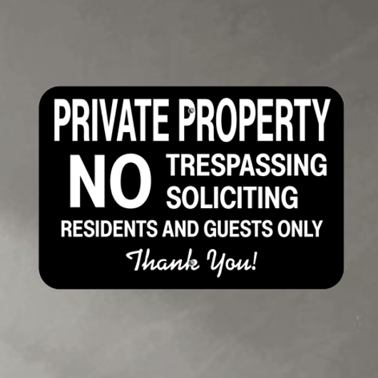 Private Property No Soliciting Sign