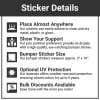 Infographic explaining the vinyl sticker details