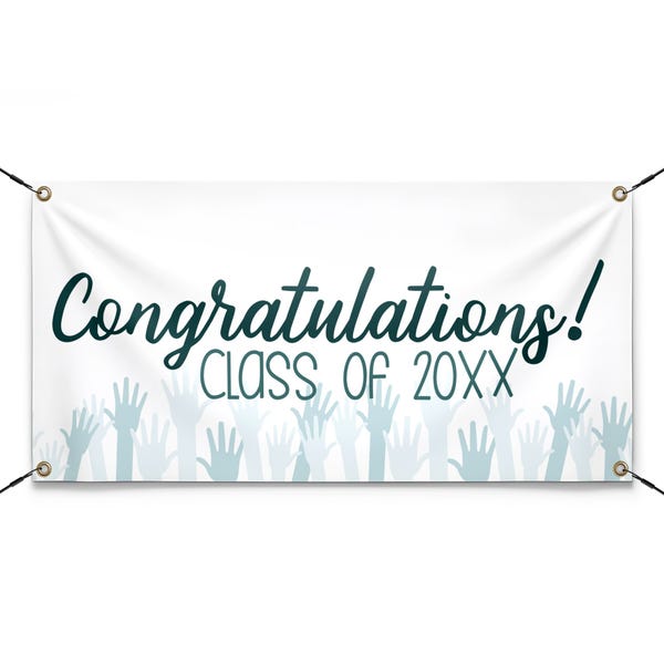 Congratulations Cheers 3" x 6" Graduation Banner 