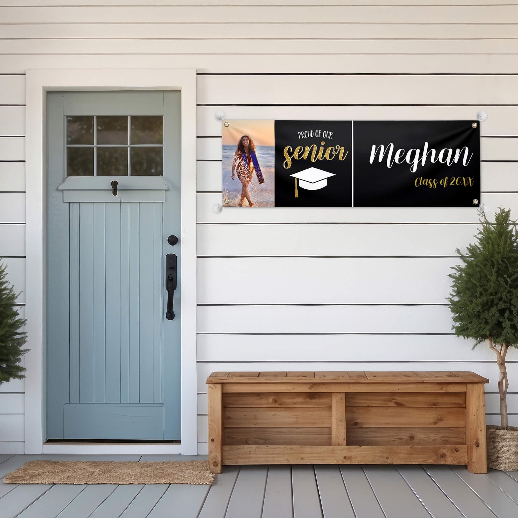 Proud of Our Senior Custom Graduation Banner On a House