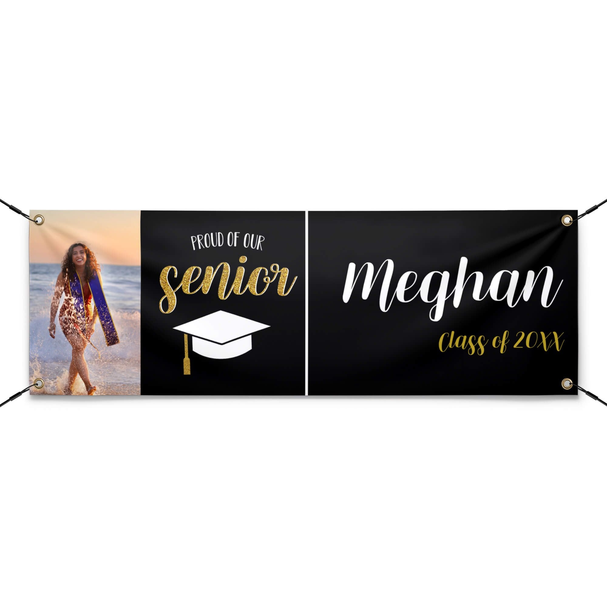 Proud of Our Senior Custom Graduation Banner With Strings