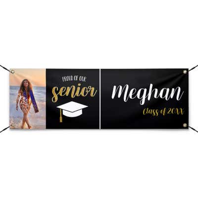 Proud of Our Senior Custom Graduation Banner With Strings