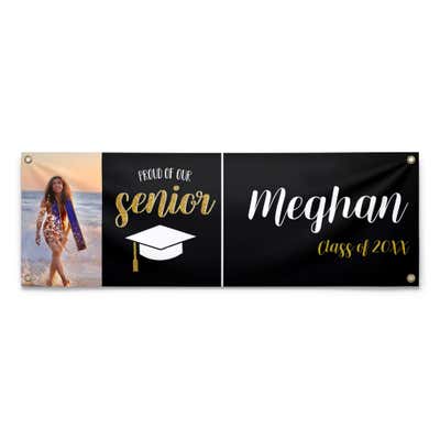 Proud of Our Senior 2' x 6' Custom Graduation Banner - alternate view