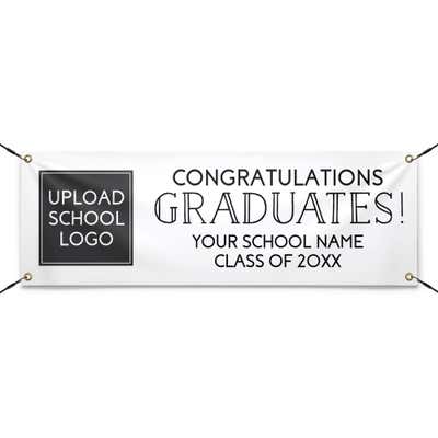 School Logo Custom Graduation Banner With Strings