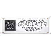 School Logo Congratulations 2' x 6'  Custom Graduation Banner