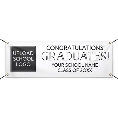 School Logo Custom Graduation Banner With Strings