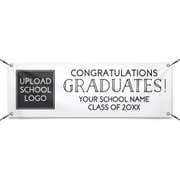 School Logo Congratulations 2' x 6' Custom Graduation Banner