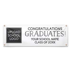 School Logo Custom Graduation Banner 