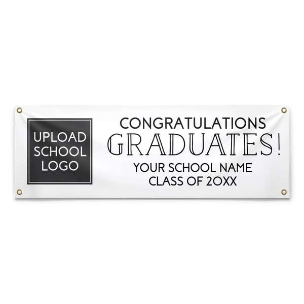 School Logo Custom Graduation Banner 