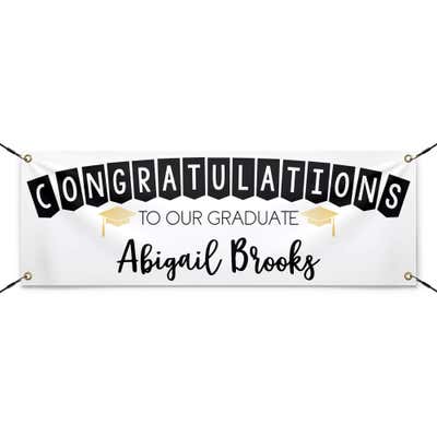  Congrats to Our Graduate Graduation Banner with strings