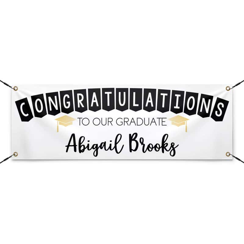  Congrats to Our Graduate Graduation Banner with strings