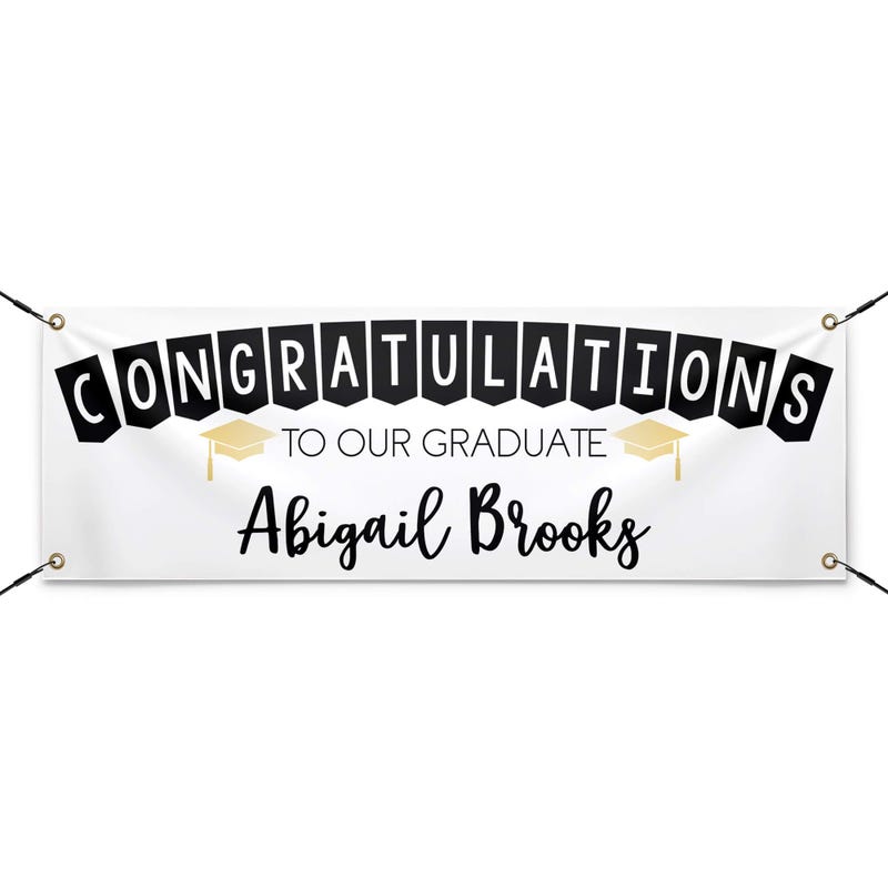  Congrats to Our Graduate Graduation Banner with strings