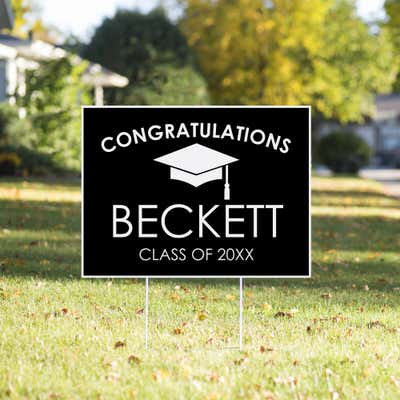 Congratulations Grad Cap | Graduation Yard Sign | 18" x 24" - alternate view