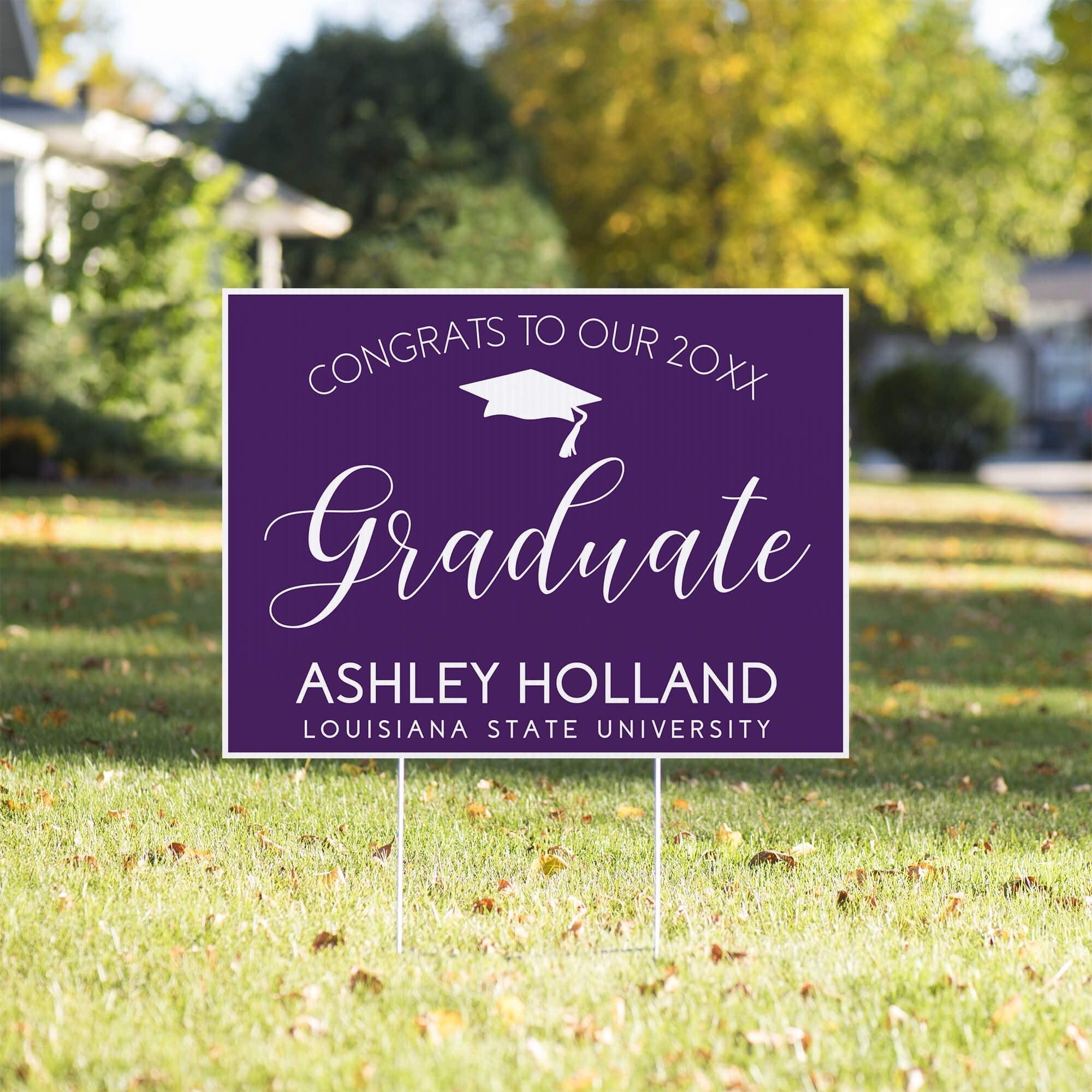 Congrats to our graduate yard sign displayed in a yard