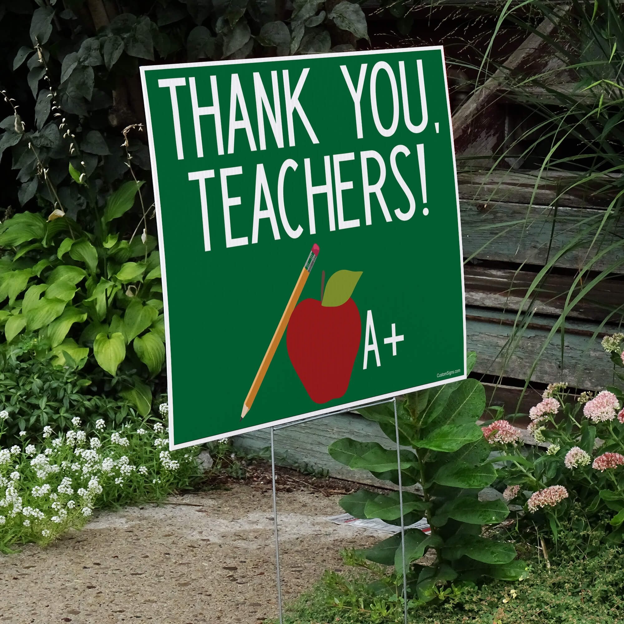 Thank You Teachers Appreciation displayed next to stairs