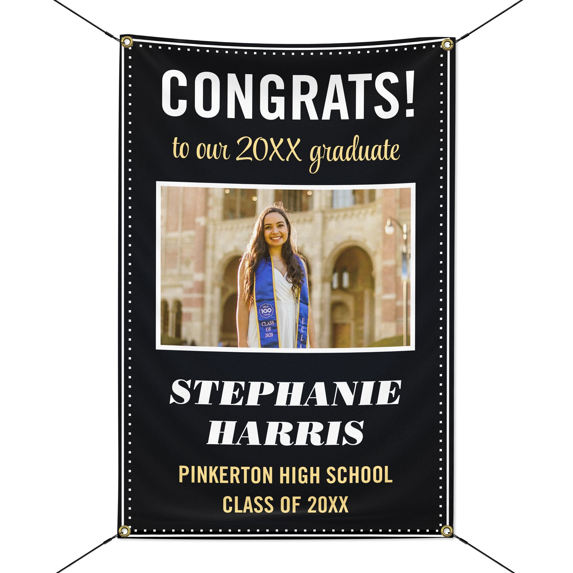 Graduation Elegant 2' x 3' Vertical Banner with strings