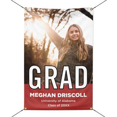 Block Lettering Vertical Graduation Banner with strings