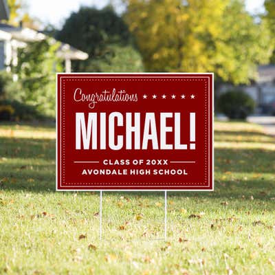 Graduation Bold Name Yard Sign - alternate view