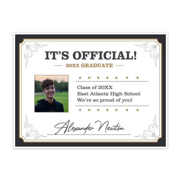 Graduation Diploma Yard Sign