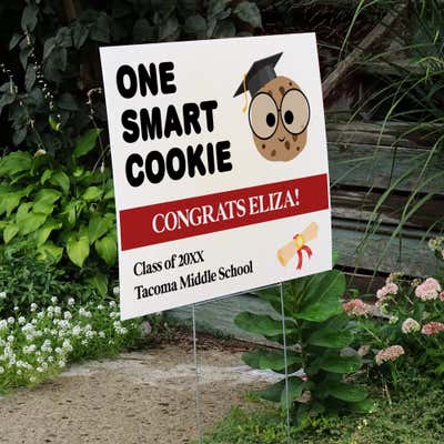 Graduation Smart Cookie Yard Sign - alternate view