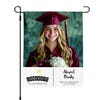 Graduation Gold Cap Garden Flag pole on left