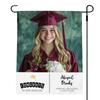 Graduation Gold Cap Garden Flag pole on right