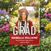 Graduation Block Lettering Garden Flag in a garden