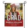 Graduation Block Lettering Garden Flag pole on right