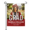 Graduation Block Lettering Garden Flag pole on left