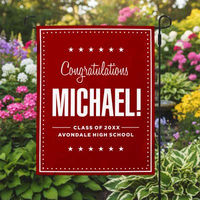 Graduation Bold Name Garden Flag - alternate view