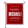 Graduation Bold Name Garden Flag pole on left