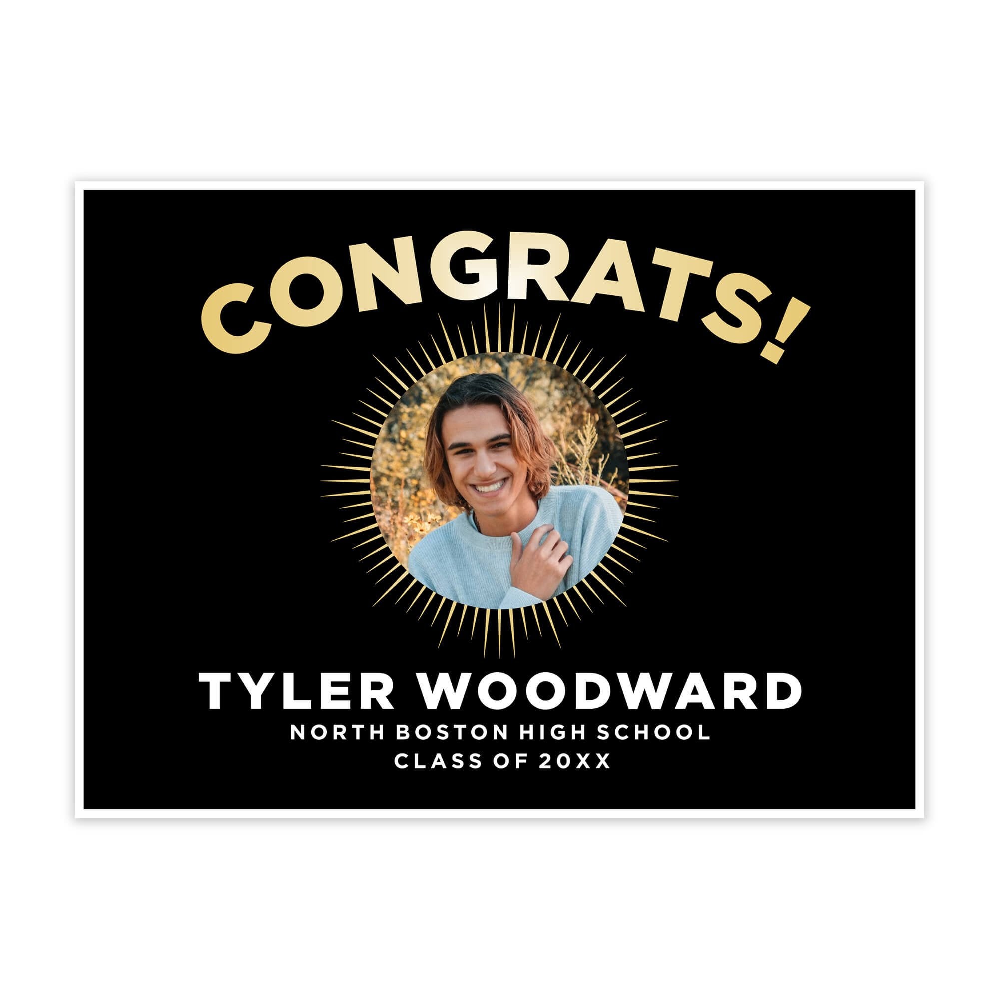 Custom graduation yard sign with photo and custom text