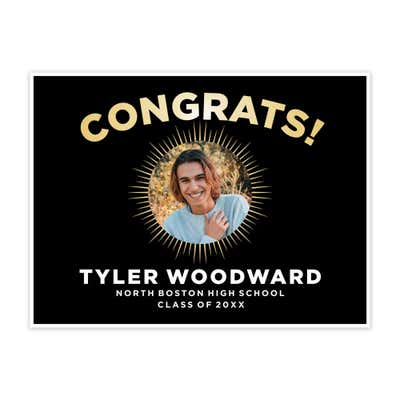 Custom graduation yard sign with photo and custom text