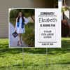 College bound graduation yard sign displayed in a front yard