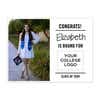 Custom graduation yard sign with student's photo and college logo