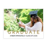 Graduate in Gold Texture Graduation Yard Sign