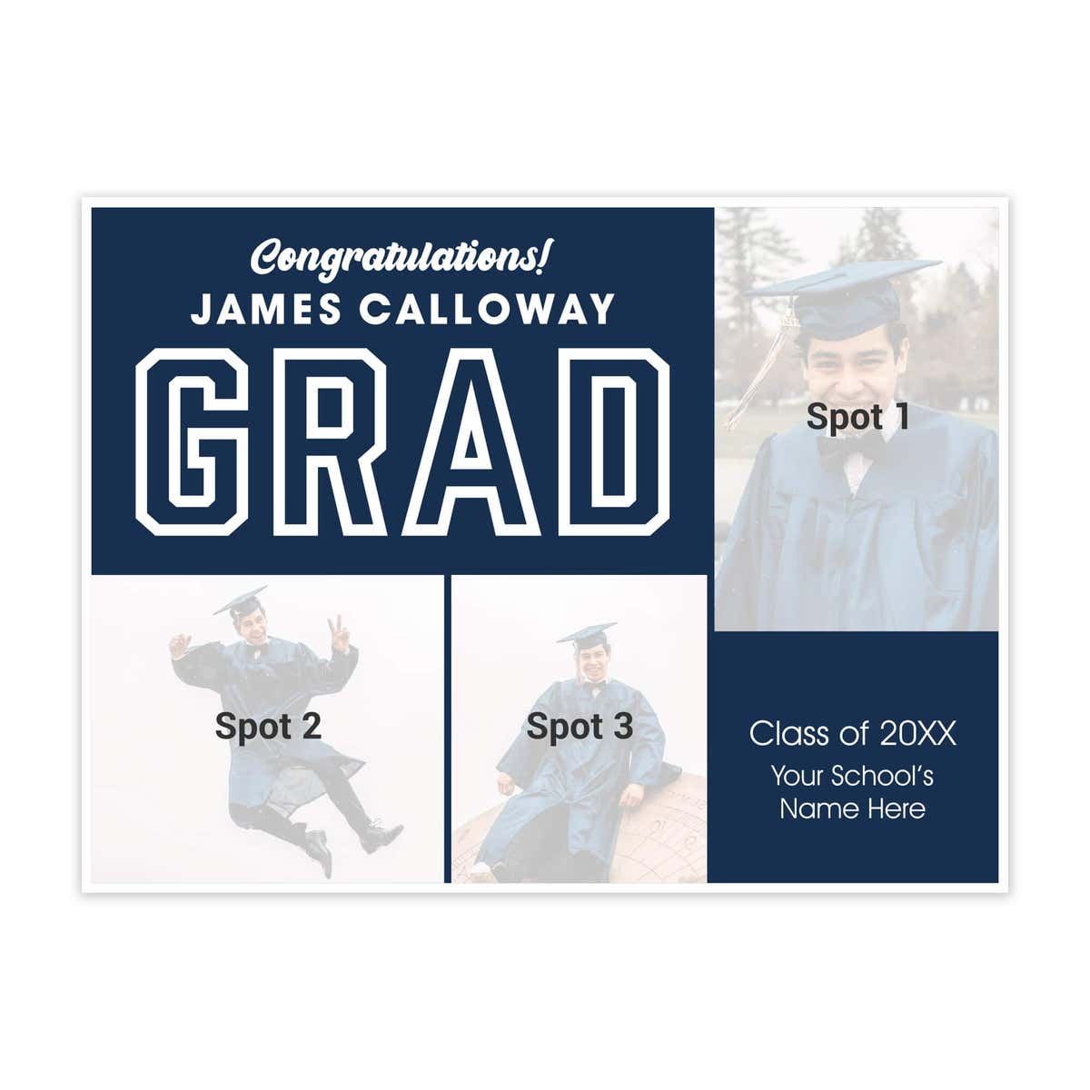 Three Photos Graduation Yard Sign