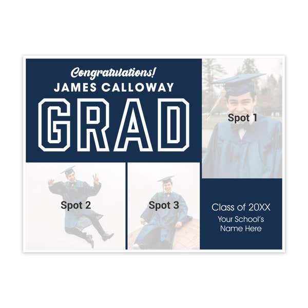 Three Photos Graduation Yard Sign