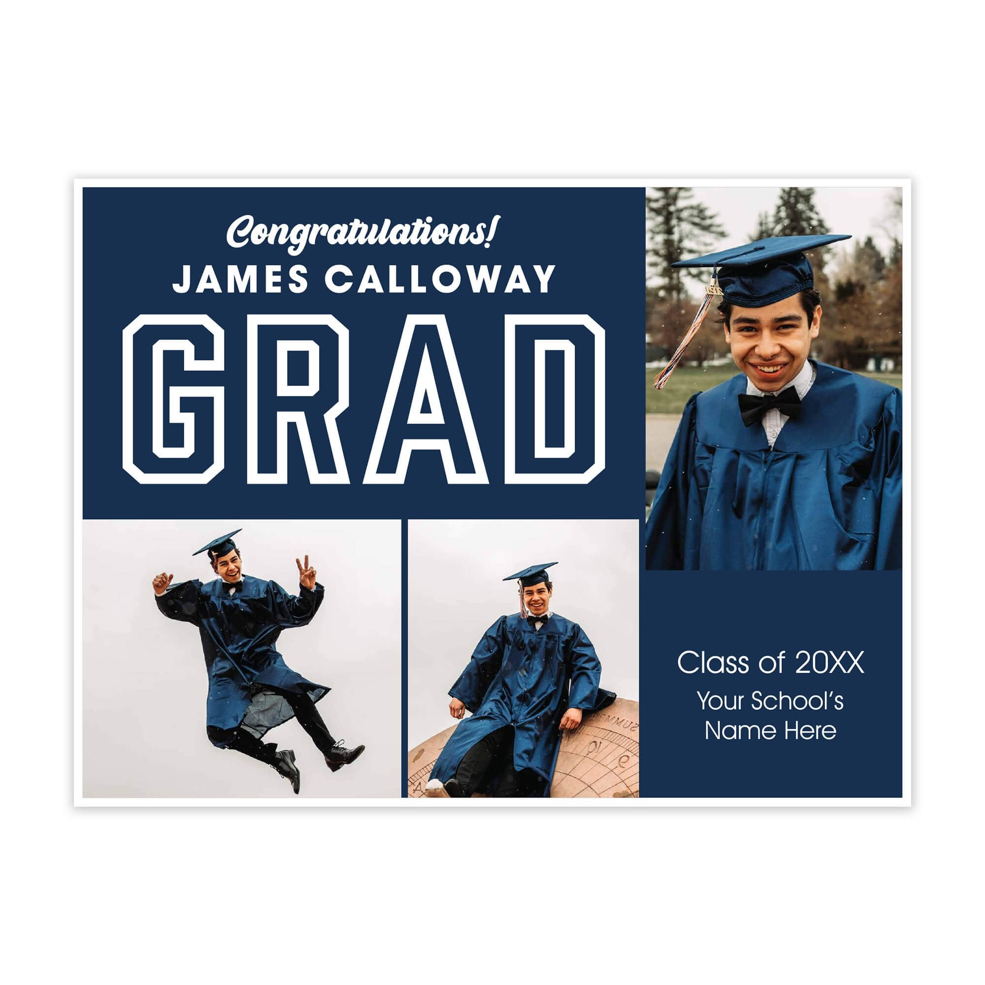 Three Photos Graduation Yard Sign