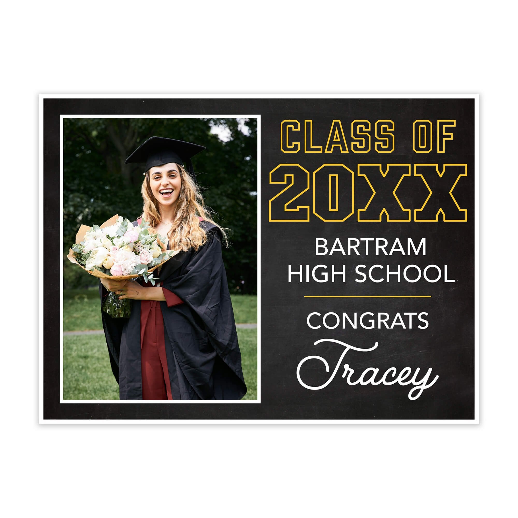 Chalkboard Design Graduation Yard Sign