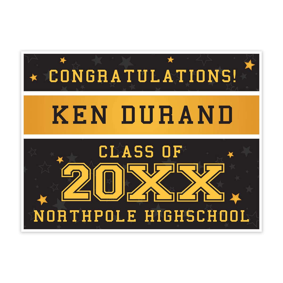 Gold Stars Graduation Yard Sign