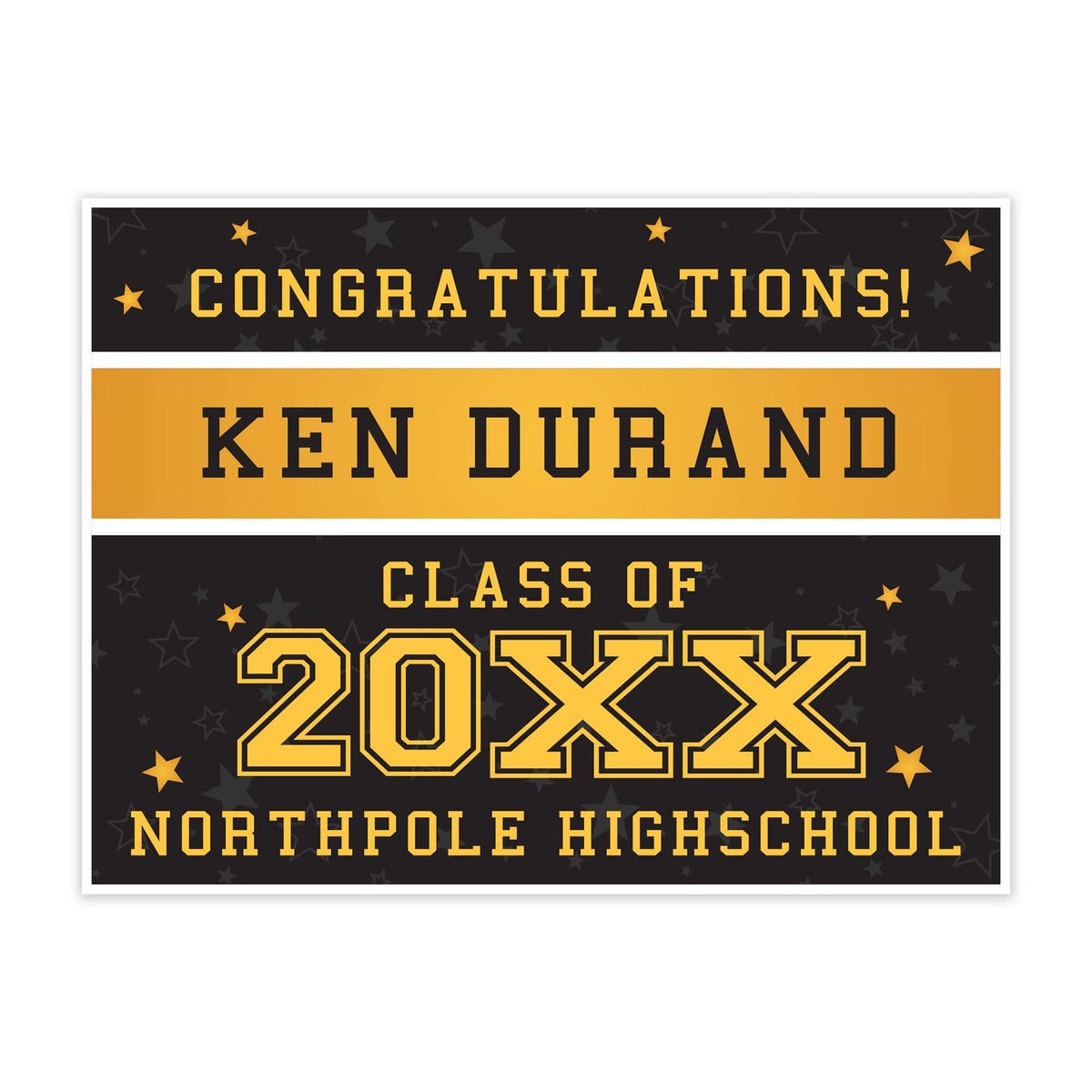 Gold Stars Graduation Yard Sign