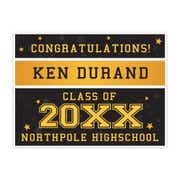 Gold Stars Graduation Yard Sign