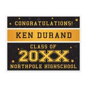 Gold Stars Graduation Yard Sign