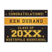 Gold Stars Graduation Yard Sign