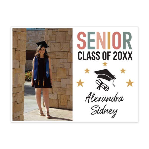 Pastels and Stars Graduation Yard Sign