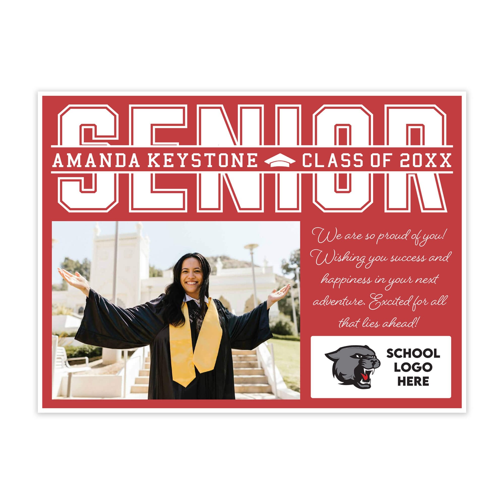 Senior Graduation Yard Sign with Note