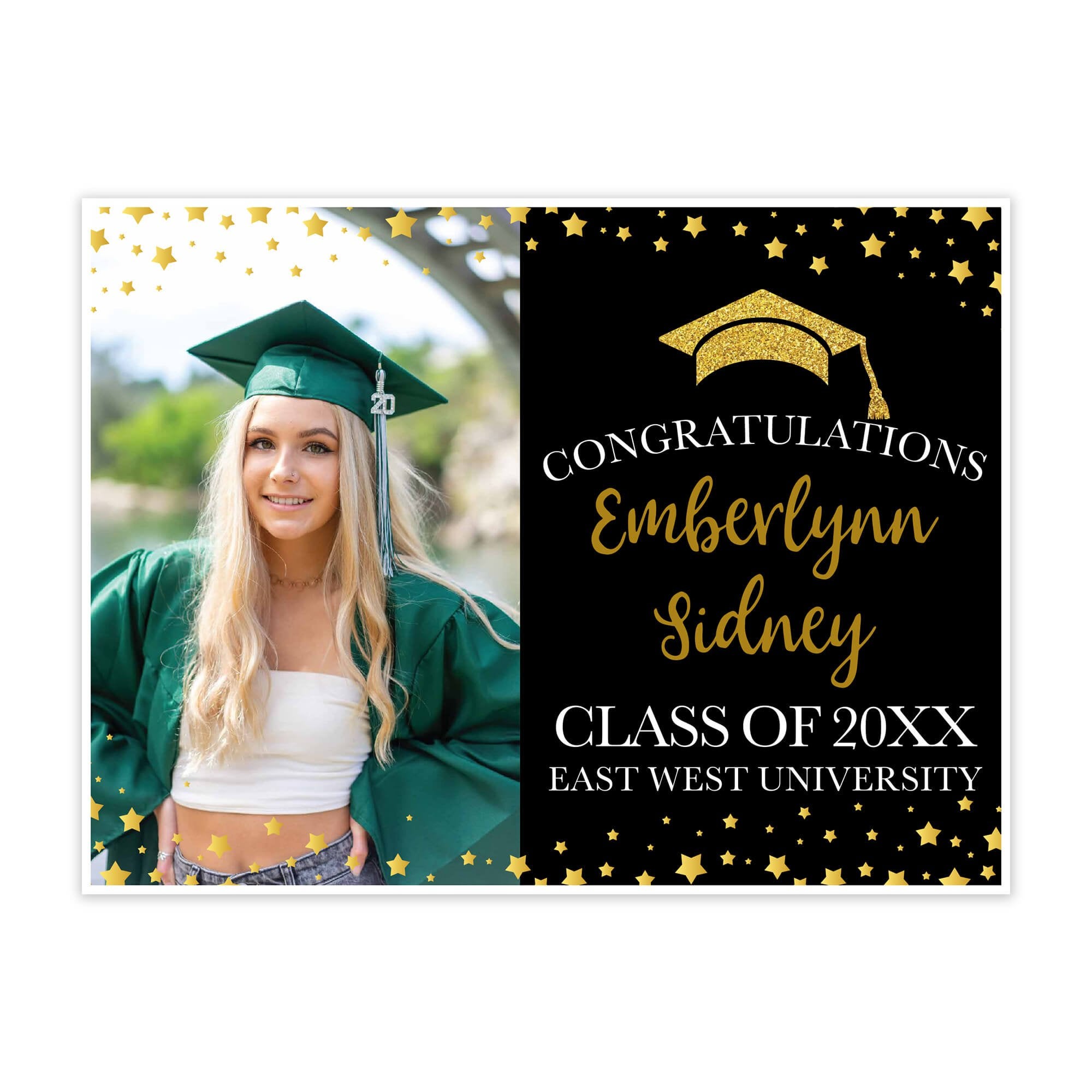 Star Border Graduation Yard Sign
